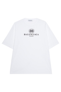 Белая футболка с логотипом Balenciaga