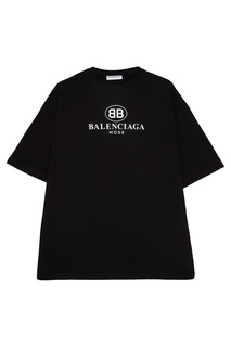 Черная футболка с принтом Balenciaga
