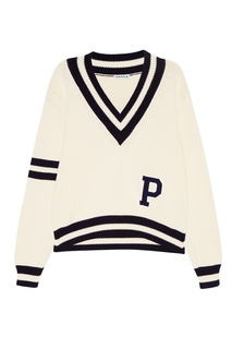 Белый пуловер с контрастными деталями P.A.R.O.S.H.