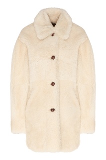 Короткая дубленка бежевого цвета Sarvey Isabel Marant