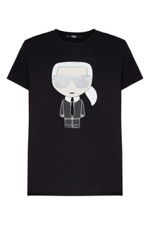 Черная футболка с принтом Ikonik Karl Lagerfeld