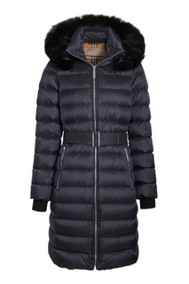 Синий стеганый пуховик Burberry
