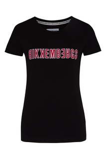 Черная футболка с перевернутым логотипом Bikkembergs