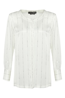 Белая блуза с буквенными принтами Marina Rinaldi