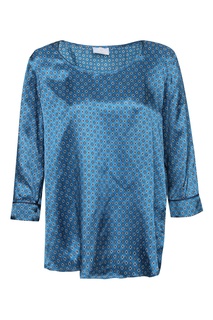 Синяя атласная блуза Marina Rinaldi