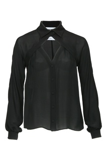 Черная рубашка из шелка Moschino