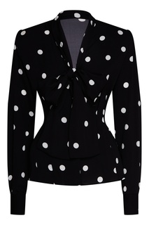 Черная блуза в горох Dolce & Gabbana