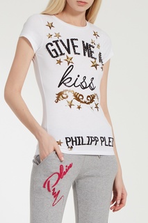 Белая футболка со звездами Philipp Plein