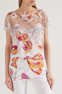 Футболка с принтом бабочек Emilio Pucci
