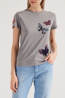 Серая футболка с бабочками Valentino