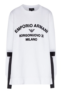 Белый свитшот с принтом Emporio Armani