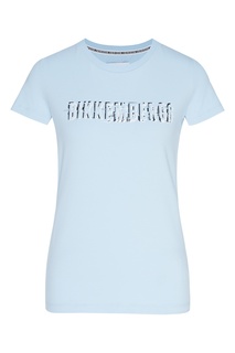Синяя футболка с надписью Bikkembergs
