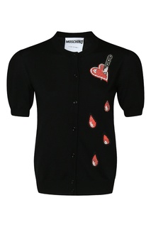 Черный кардиган со стразами Moschino