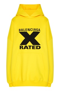 Желтое худи с надписью X-Rated Balenciaga