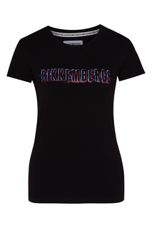 Черная футболка с надписью Bikkembergs