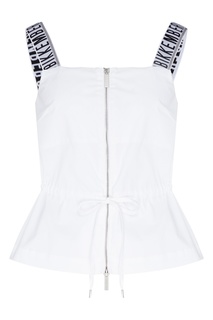 Белый топ на молнии Bikkembergs