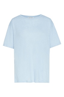 Голубая льняная футболка Acne Studios