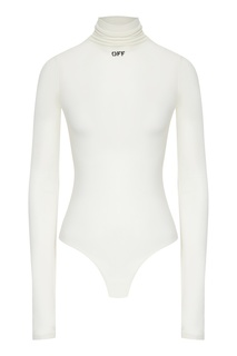 Белое боди с логотипом Off White
