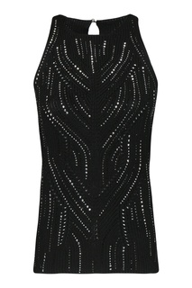 Черный топ со стразами Ermanno Scervino