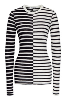 Двухцветный лонгслив из вискозы Alexander Wang.T