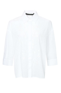 Белая рубашка с декором из бисера Marina Rinaldi