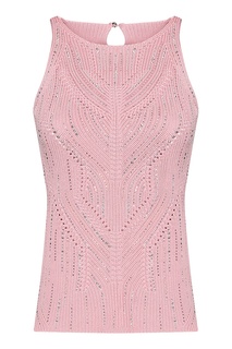 Розовый топ со стразами Ermanno Scervino