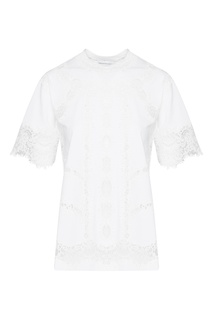 Белая футболка с кружевом Ermanno Scervino
