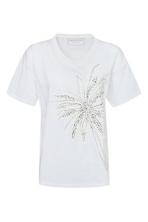 Белая футболка с кристальным декором Ermanno Scervino