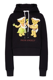 Черное худи с принтом Palm Angels