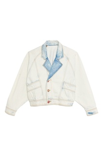 Белая джинсовая куртка-пиджак Sandro