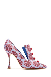 Жаккардовые туфли Trianon 105 Manolo Blahnik