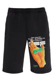 Черные шорты с принтом Off White