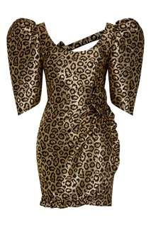 Леопардовое платье с люрексом Alessandra Rich