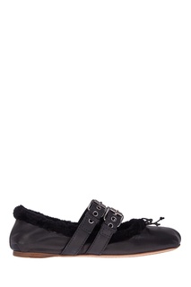 Туфли из кожи с мехом Miu Miu