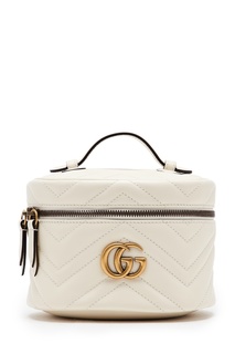 Круглый белый мини-рюкзак GG Marmont Gucci