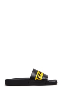 Черные резиновые шлепанцы Off White