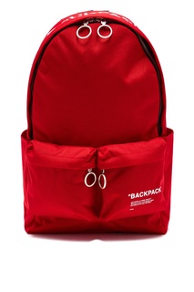 Красный текстильный рюкзак Off White