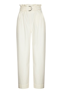 Белые брюки с поясом Ganni
