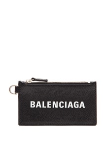 Черная кредитница из кожи Balenciaga