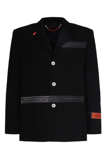 Черный пиджак с фактурной отделкой Heron Preston
