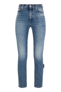 Синие укороченные джинсы скинни Off White