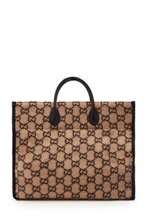 Шерстяная сумка-тоут с монограммами GG Gucci