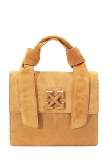 Бежевая сумка из замши Arrows Off White