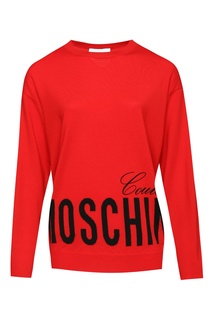 Красный джемпер с логотипом Moschino