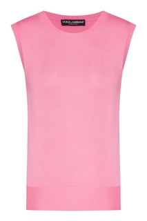 Розовый шелковый жилет Dolce & Gabbana