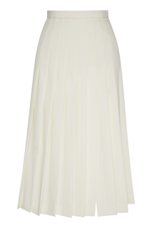 Белая шерстяная юбка миди Alessandra Rich