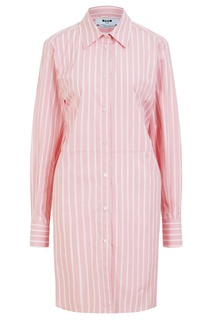 Платье-рубашка из хлопка в полоску Msgm