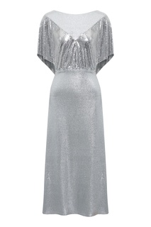 Серебристое платье с вырезом на спине Paco Rabanne