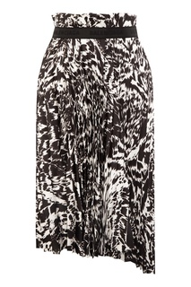 Плиссированная юбка с черно-белым принтом Balenciaga