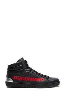 Черные кеды Ace с яркой надписью Gucci